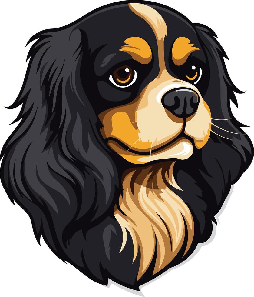 A charming cartoon illustration of a cavalier king charles spaniel, perfect for pet lovers and dog breed enthusiasts vector
