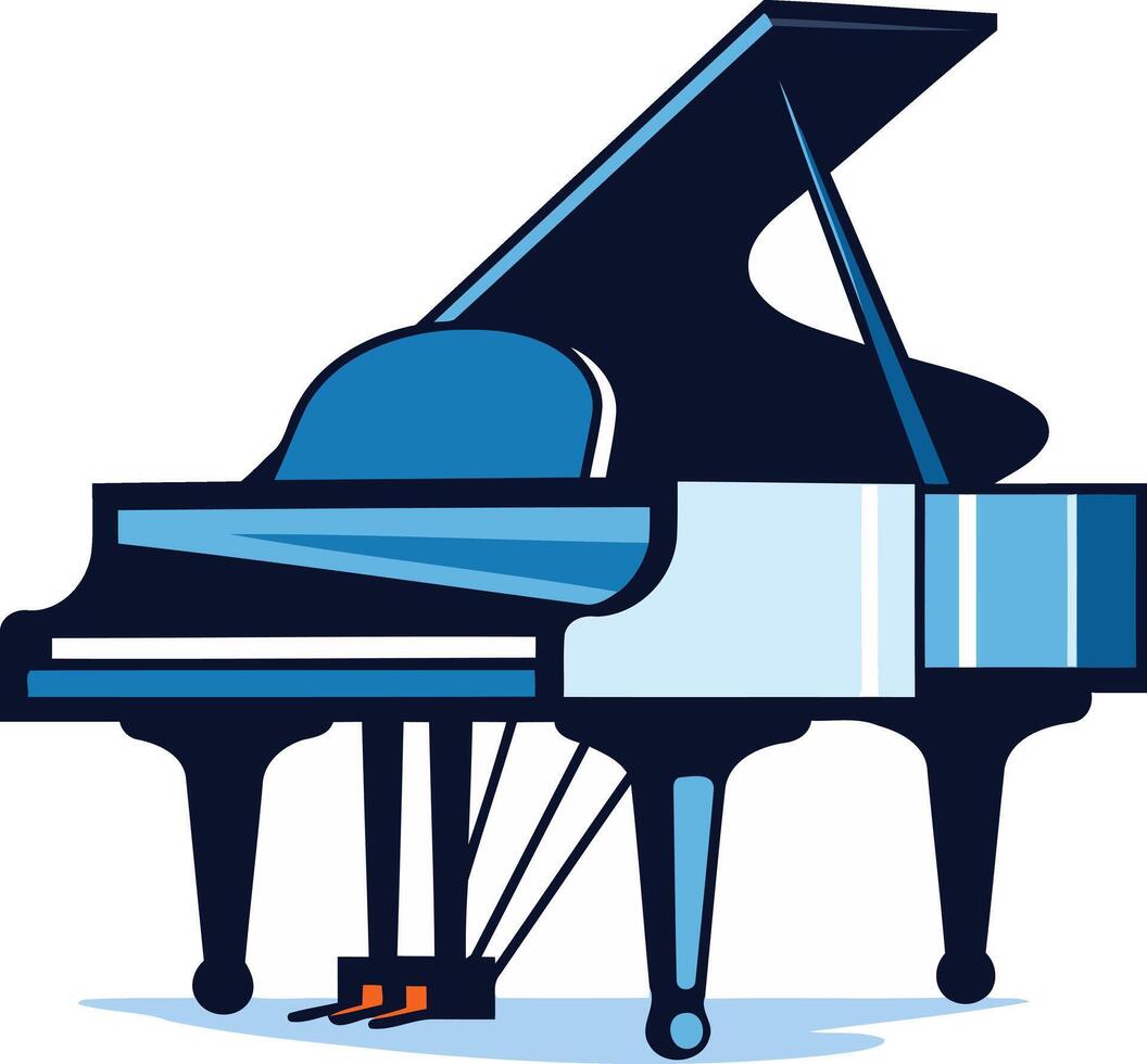 A simple and stylish illustration of a grand piano, perfect for music related projects, websites, and presentations vector