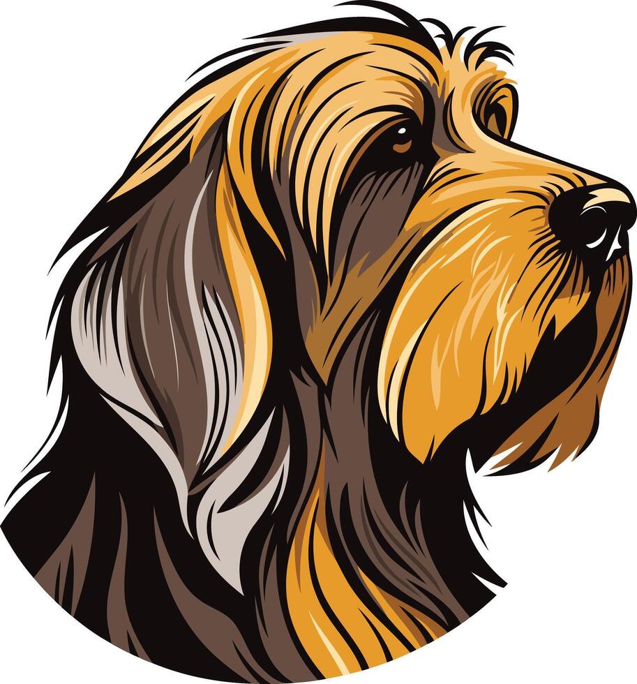 A striking illustration of a wirehaired pointing griffon, capturing the breed's distinctive features vector