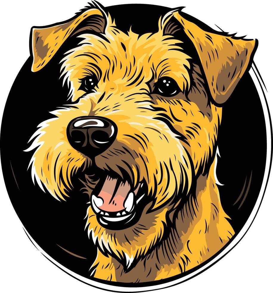 A friendly and playful illustration of a wirehaired fox terrier, perfect for branding or merchandise for dog lovers vector