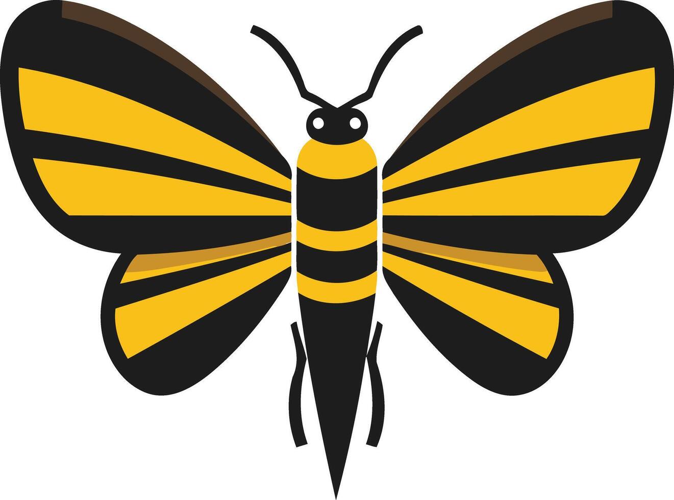 Simple and stylish flat design illustration of a yellow and black butterfly vector