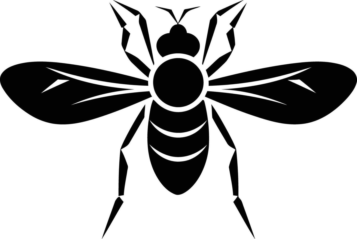 A simple yet striking silhouette of a bee, perfect for logo design, branding, or as an illustrative element for nature themed projects vector
