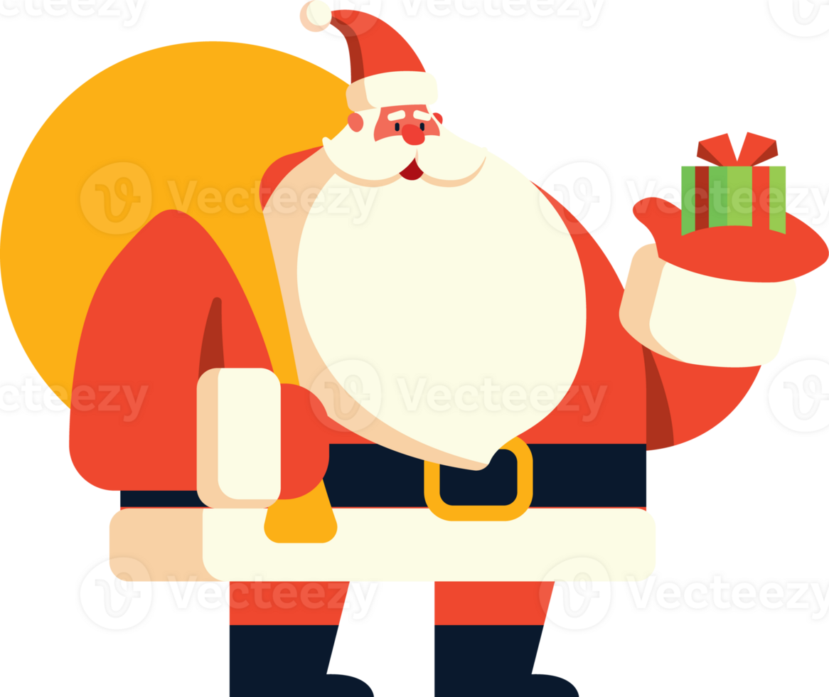 Merry Christmas Santa Claus character flat art graphic illustration png
