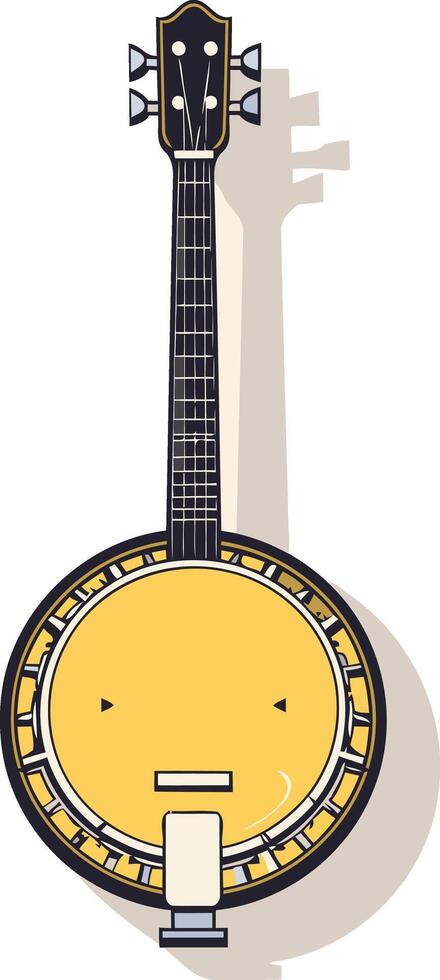 A simple and clean illustration of a banjo, perfect for adding a touch of americana or bluegrass to your designs vector