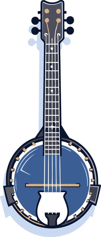 A simple, clean illustration of a banjo, perfect for creating bluegrass, country, or folk themed designs vector