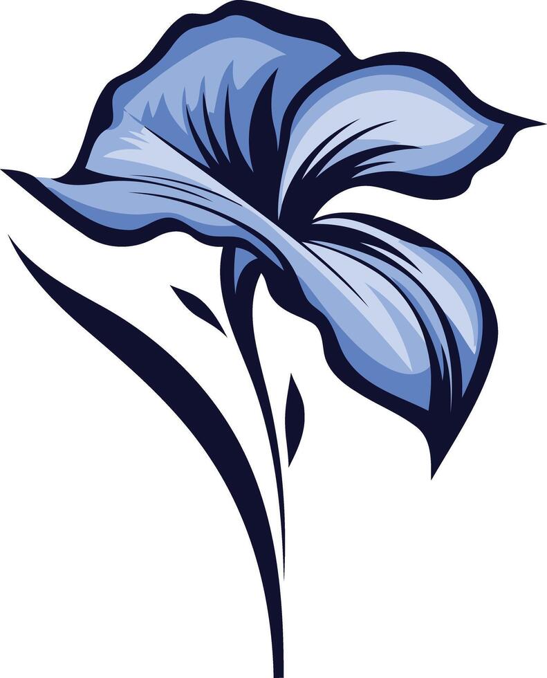 Elegant blue flower with delicate stem vector
