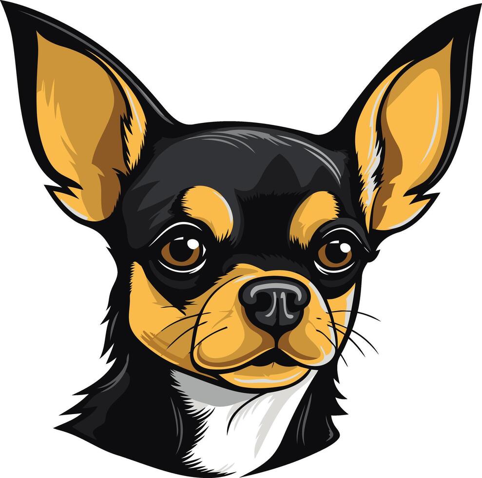 A cute and expressive chihuahua portrait, perfect for pet related designs, social media, or branding vector