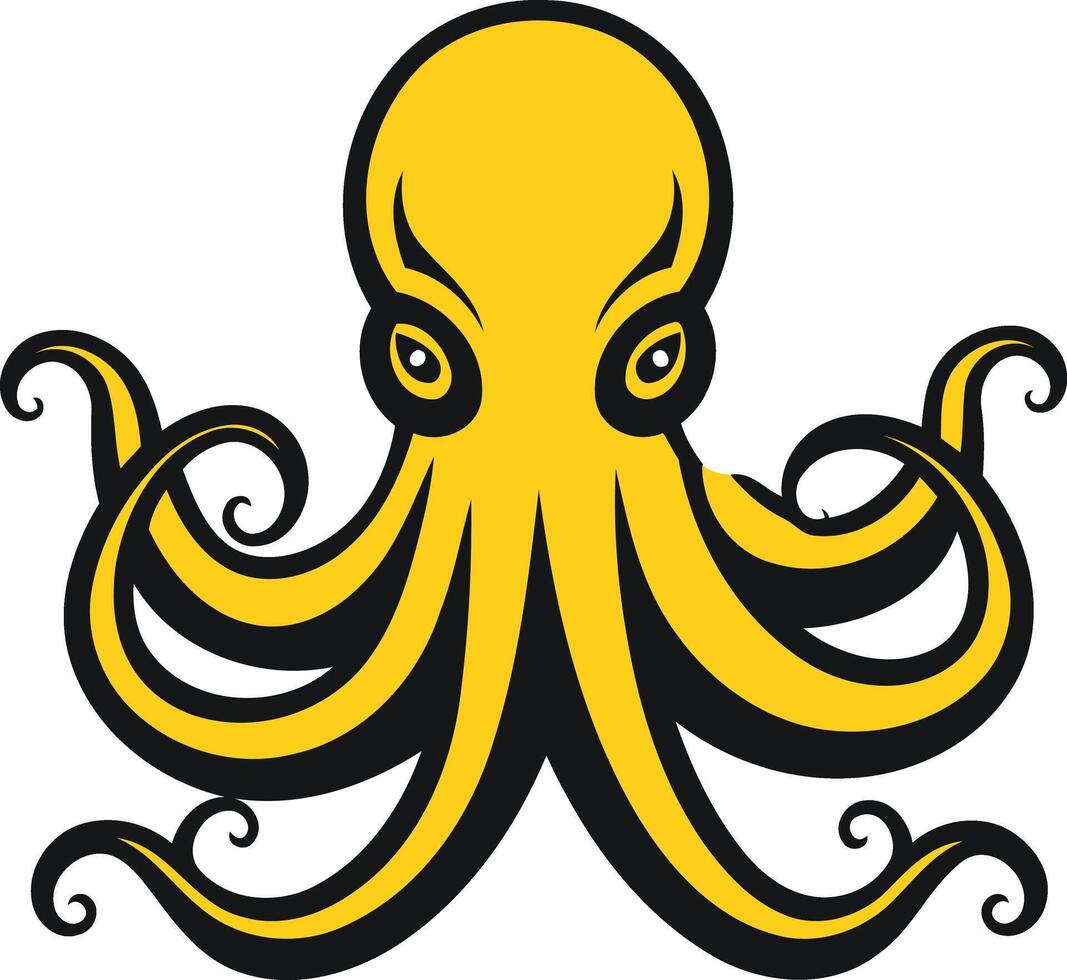 Bold and stylized octopus illustration, perfect for branding or design projects vector