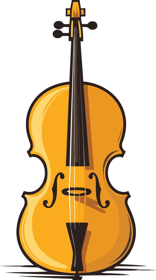A simple yet stylish illustration of a cello, perfect for music themed designs, websites, or social media vector