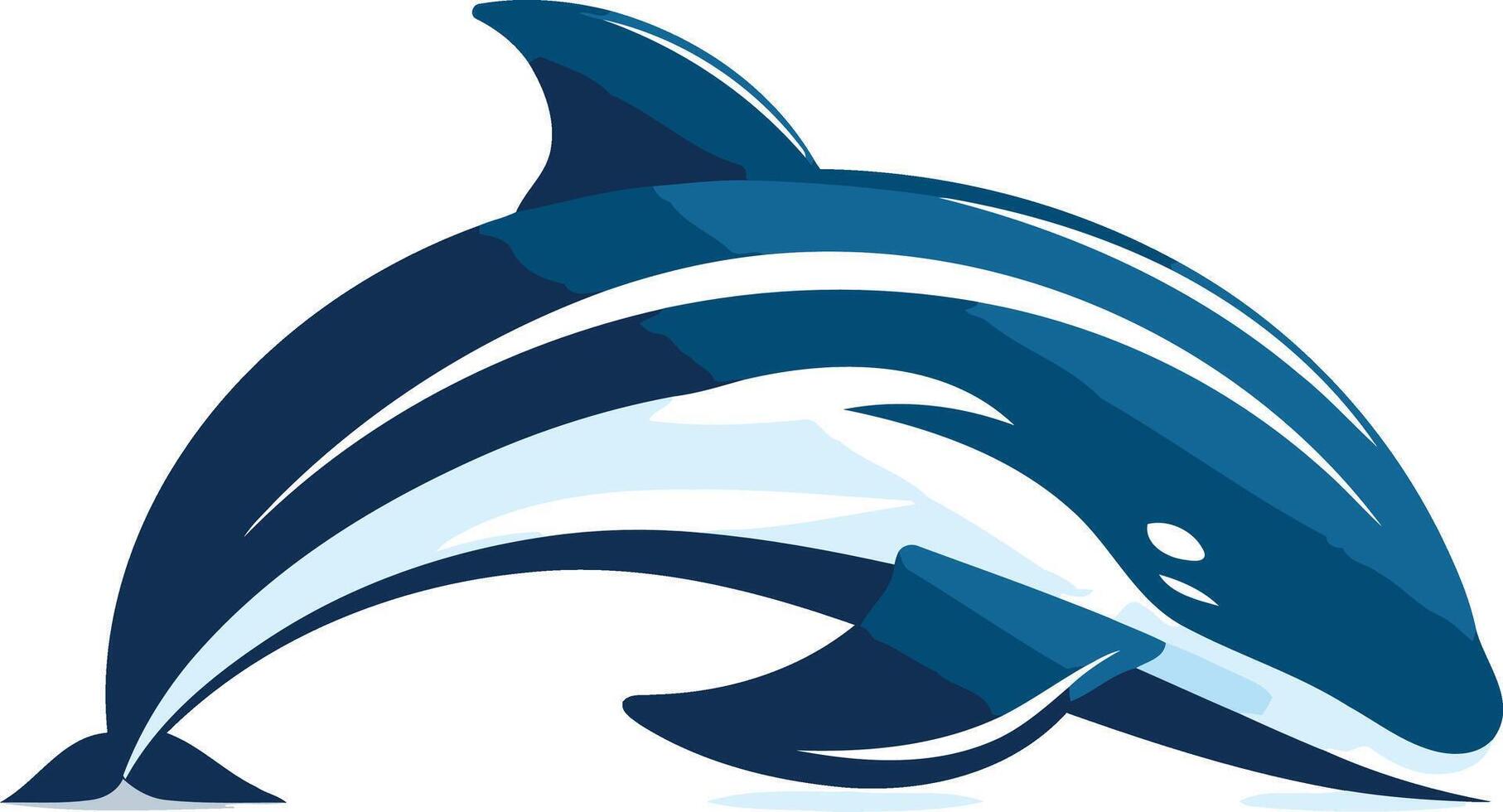 A stylized blue dolphin leaping out of the water, perfect for branding, logos, or illustrations vector