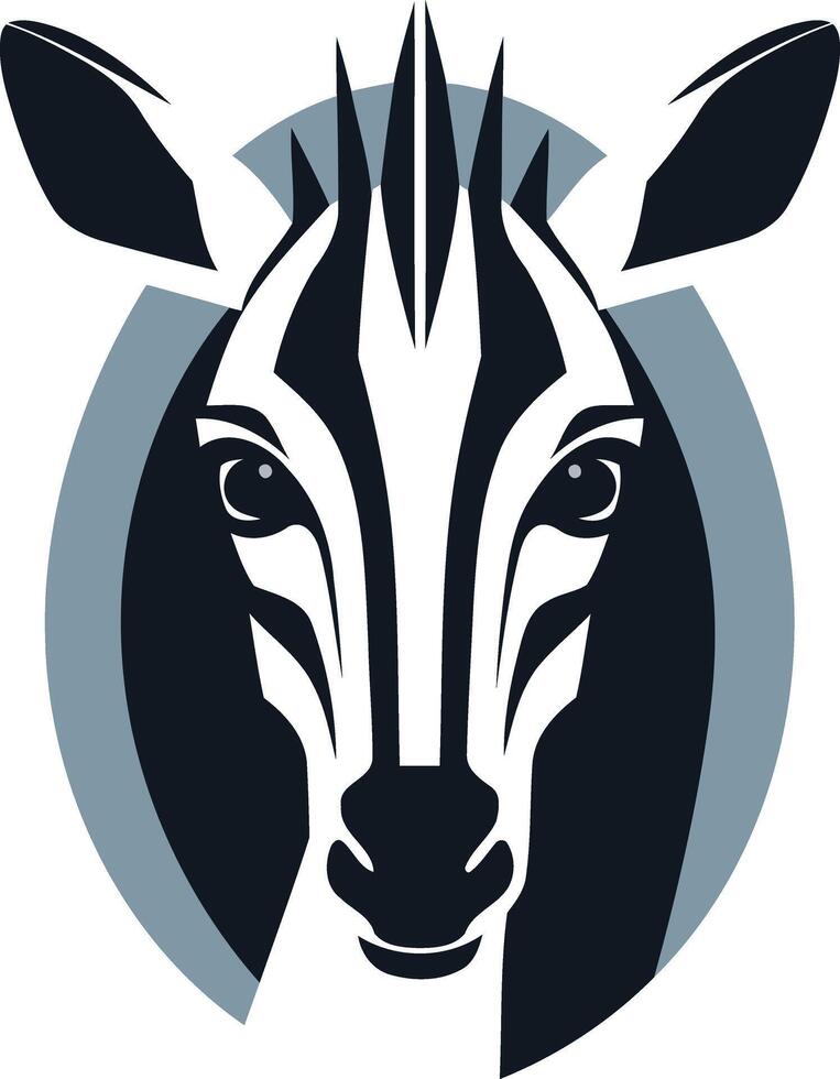 A bold and striking silhouette of a zebra's head, perfect for creating a memorable logo or brand identity vector