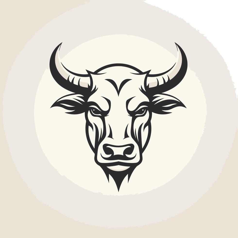 Powerful bull head logo design, perfect for branding, sports, and financial companies vector