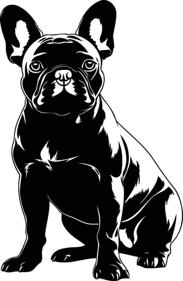A striking silhouette of a french bulldog, perfect for design projects, t shirts, and social media vector