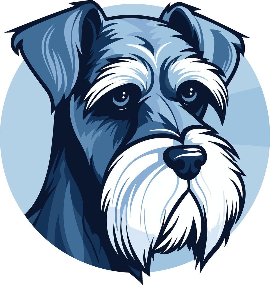 A charming illustration of a miniature schnauzer, perfect for pet related designs, branding, and social media vector