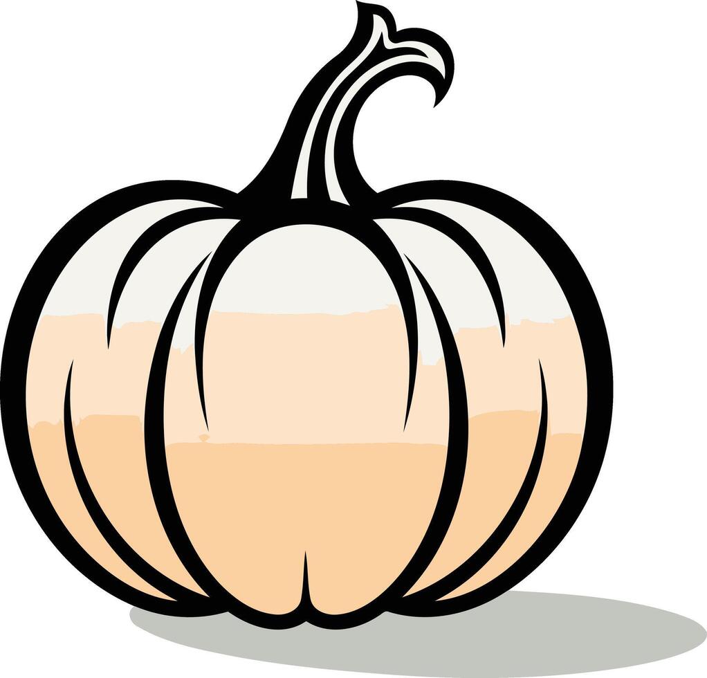 A simple, cartoon style illustration of a pumpkin with a subtle gradient vector