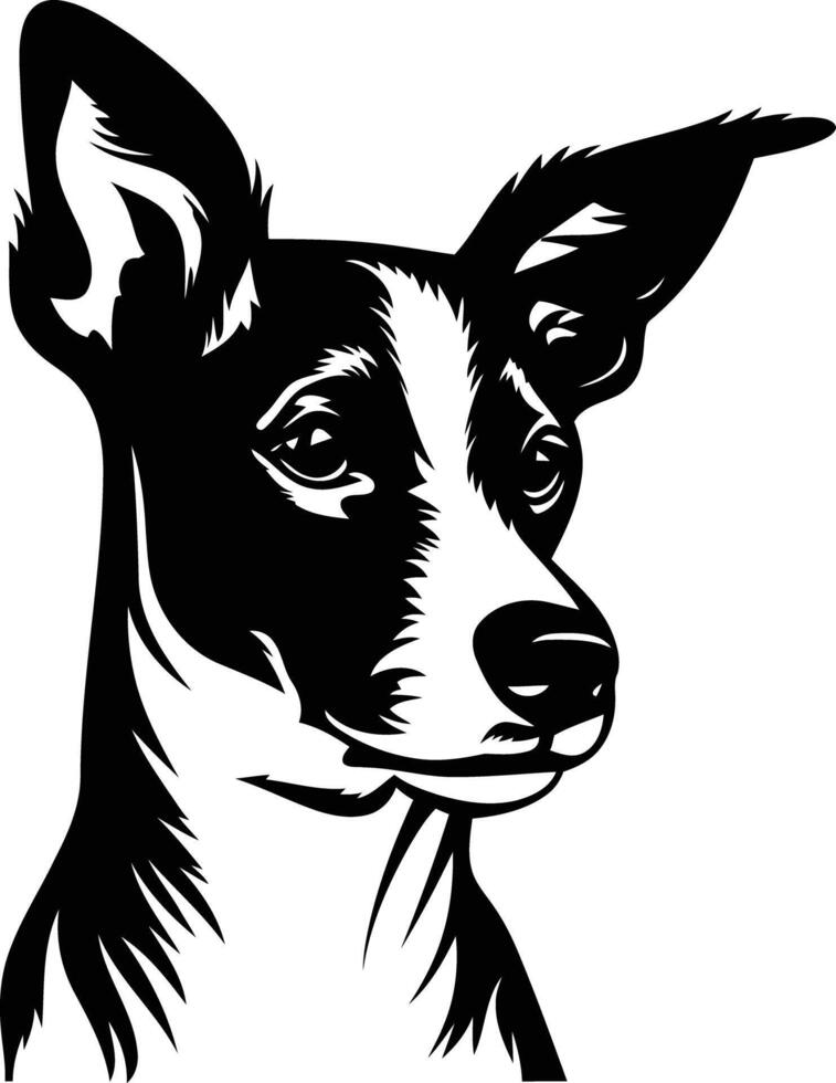 A striking black and white silhouette of a dog's head, perfect for pet related designs, branding, or social media posts vector