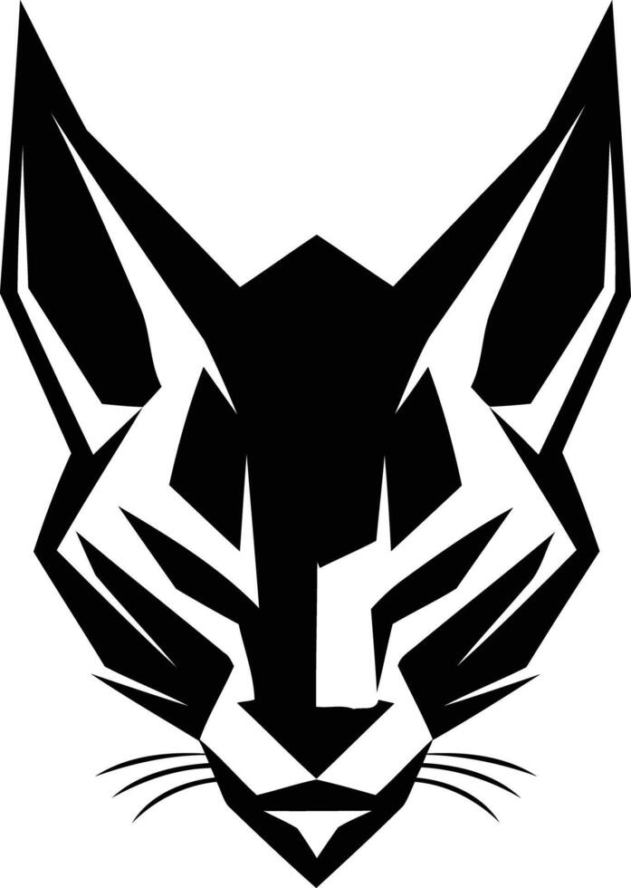 Bold, black and white geometric logo of a fox's head, ideal for branding, t shirts, and sportswear vector