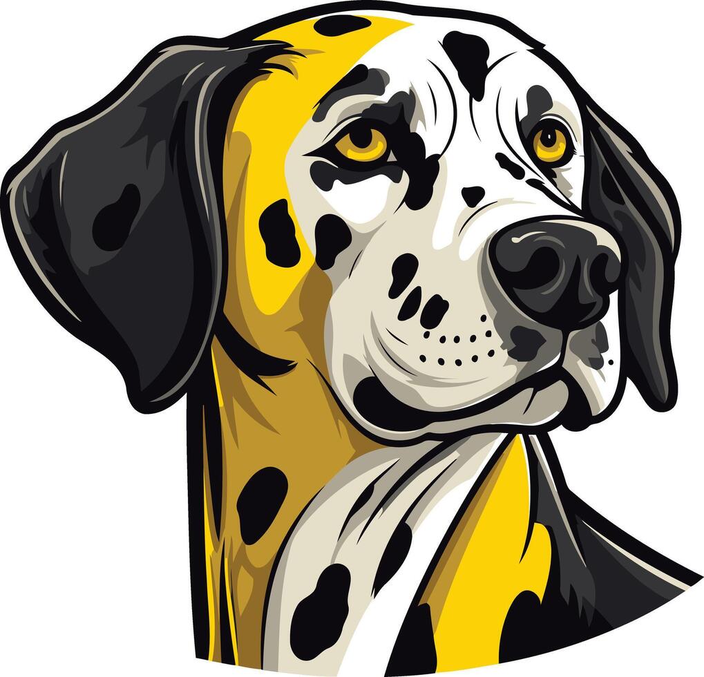 Cute dalmatian dog with yellow spots, perfect for pet related projects vector