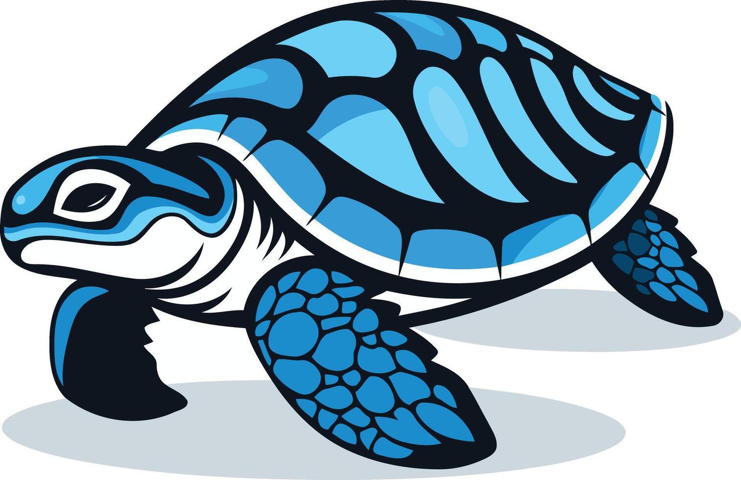 Cartoon blue sea turtle illustration perfect for kids' books, t shirts, and marine conservation projects vector