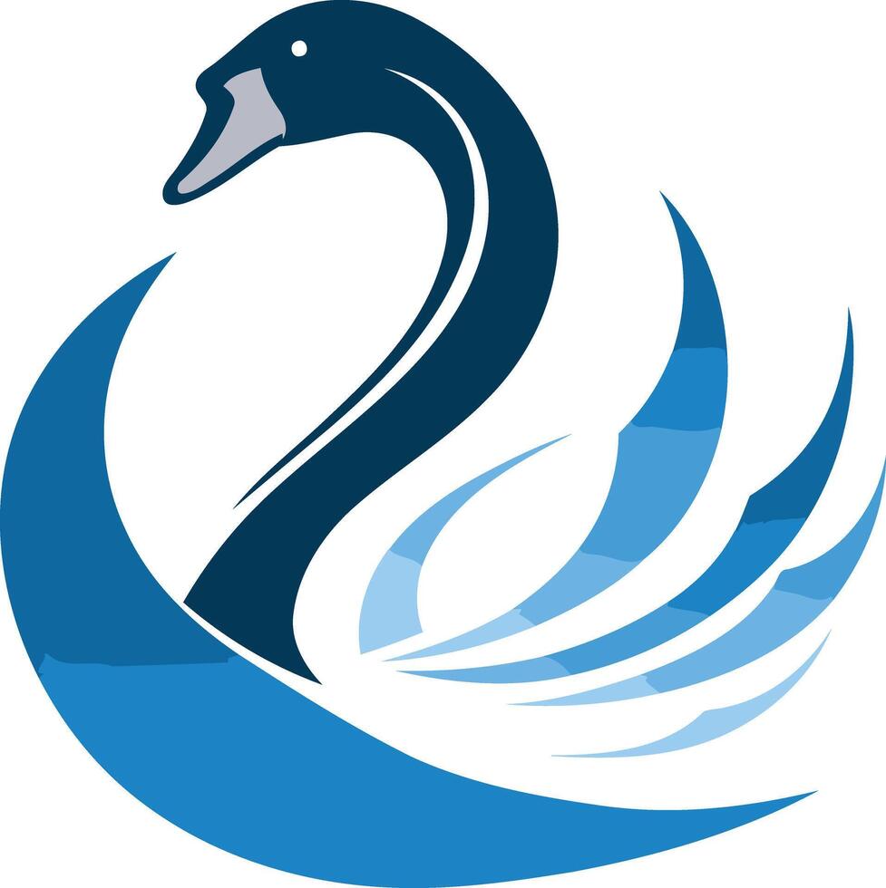 A stylish abstract logo design featuring a swan with outstretched wings vector