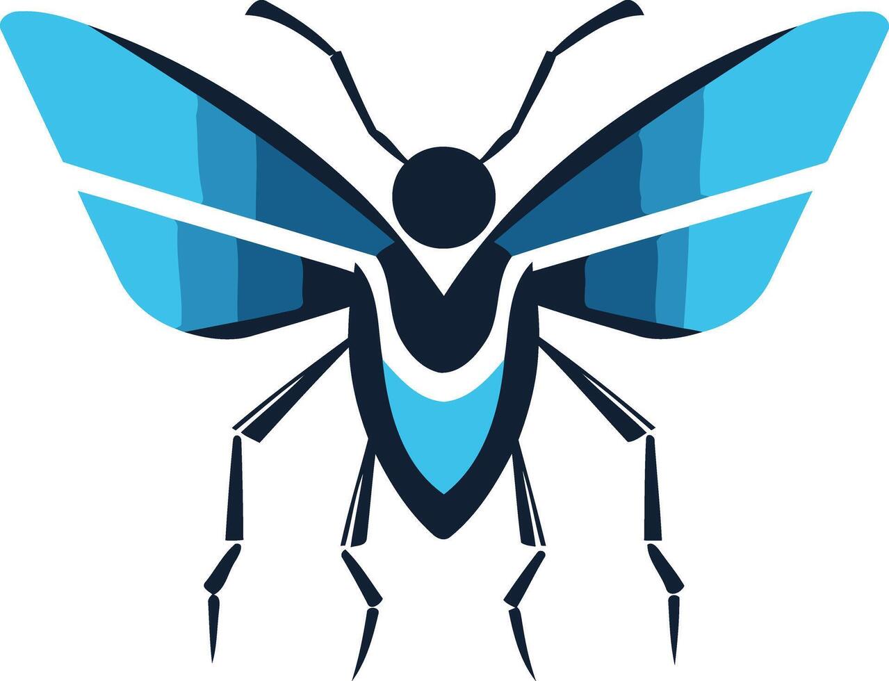 Abstract blue and black insect logo design vector