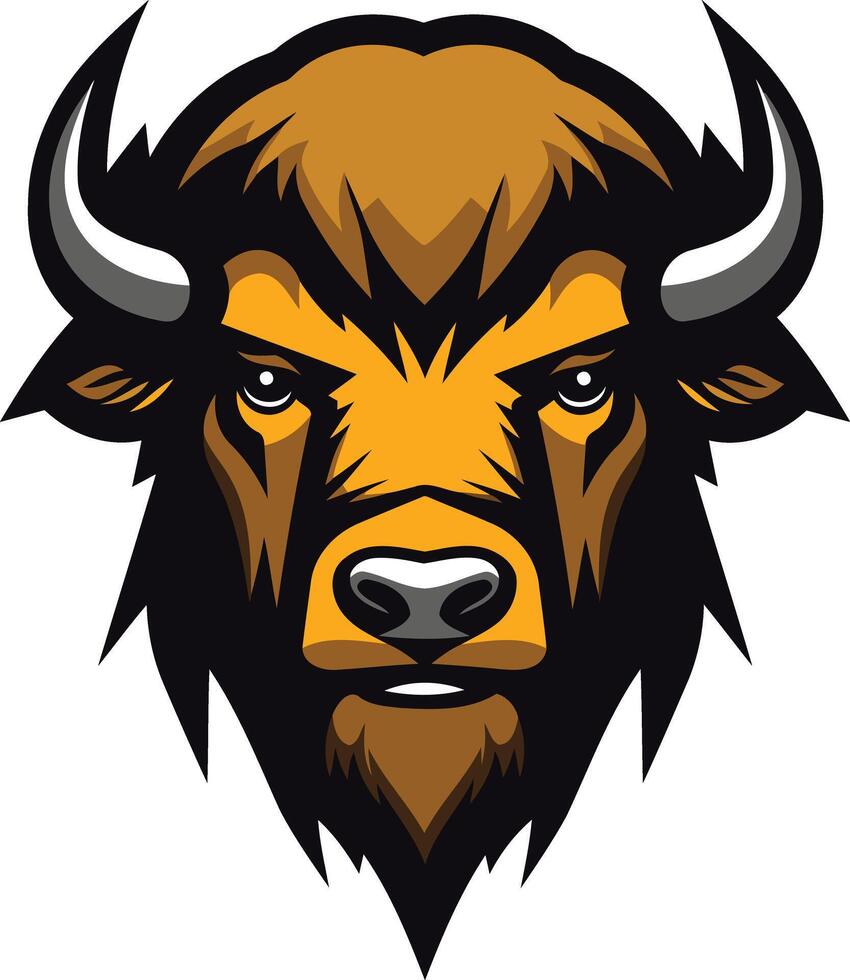 Powerful bison head mascot logo, perfect for sports teams, brands, and organizations looking for a strong and fierce identity vector
