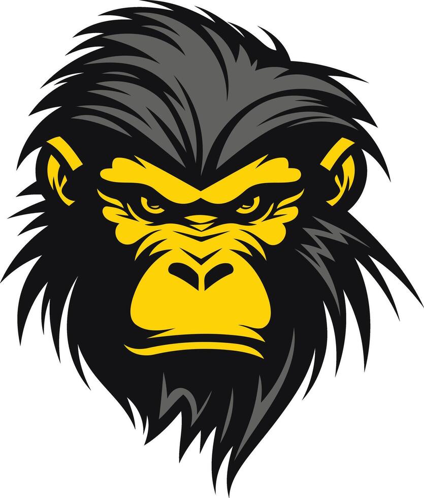 A fierce and powerful gorilla head illustration, perfect for branding, merchandise, and more vector