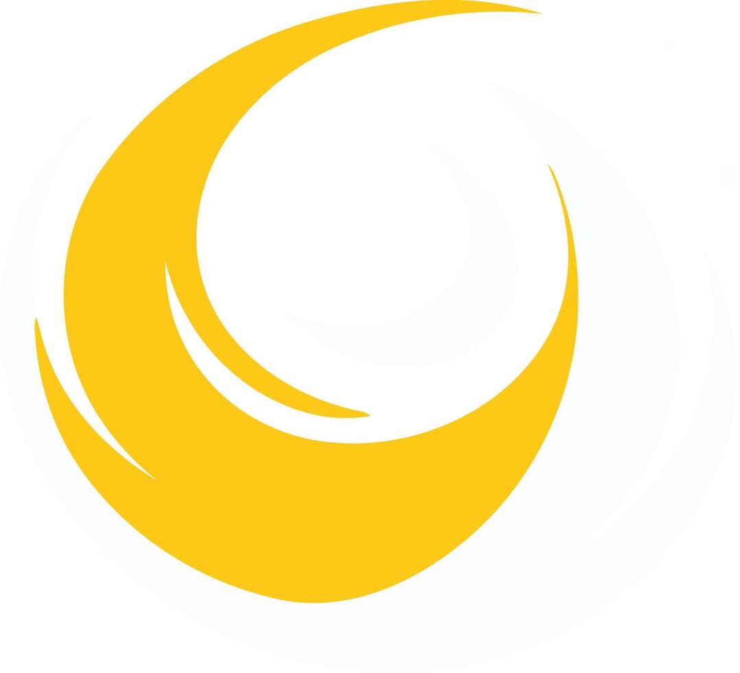Abstract yellow crescent moon shape on white background, perfect for logo, branding, or design projects vector
