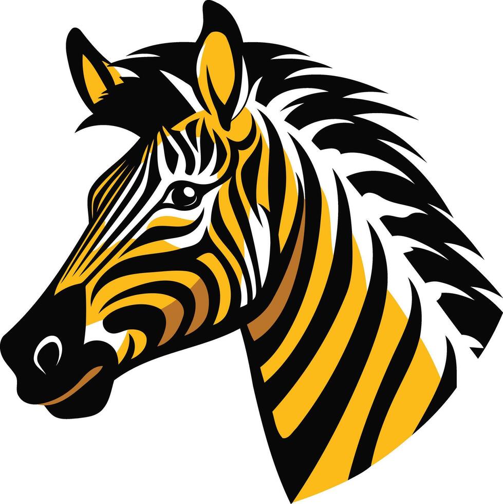 Zebra Head with Bold Stripes vector