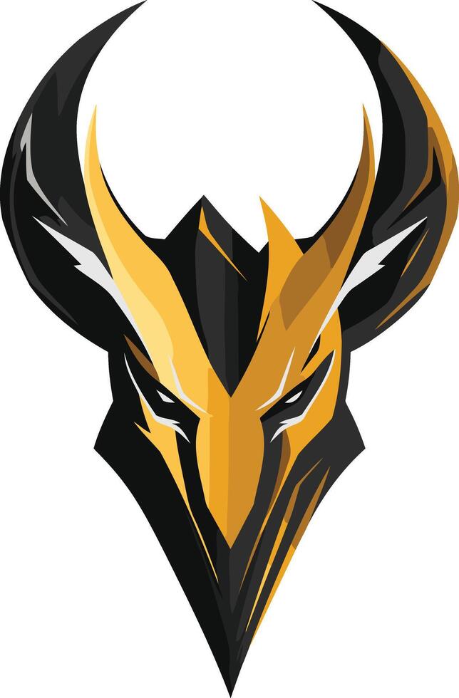 Fierce Golden Dragon Logo Design vector