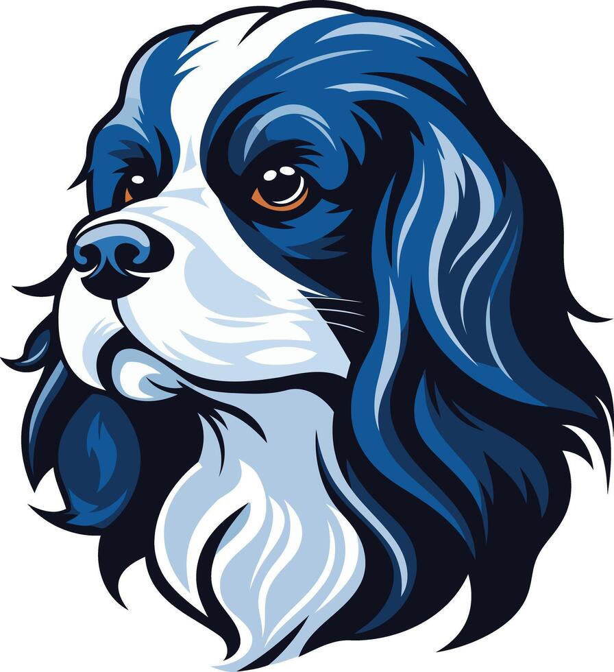 A bold and vibrant illustration of a cavalier king charles spaniel, perfect for pet related brands, animal lovers, and anyone needing a cute and friendly design vector