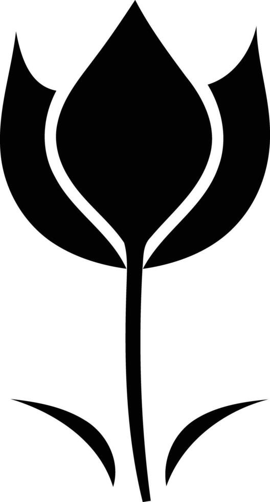 Black and White Silhouette of a Tulip vector
