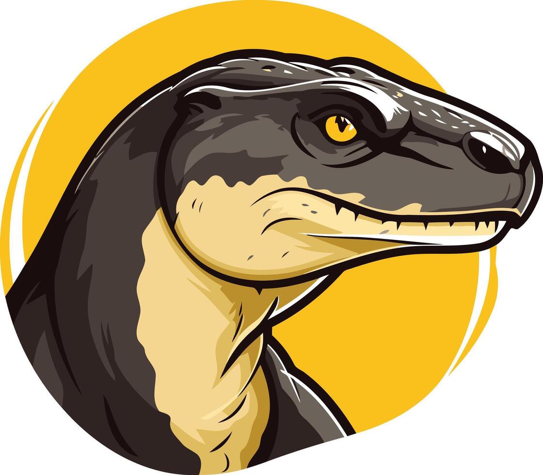 A fierce and dynamic illustration of a velociraptor, perfect for branding, logos, and merchandise vector