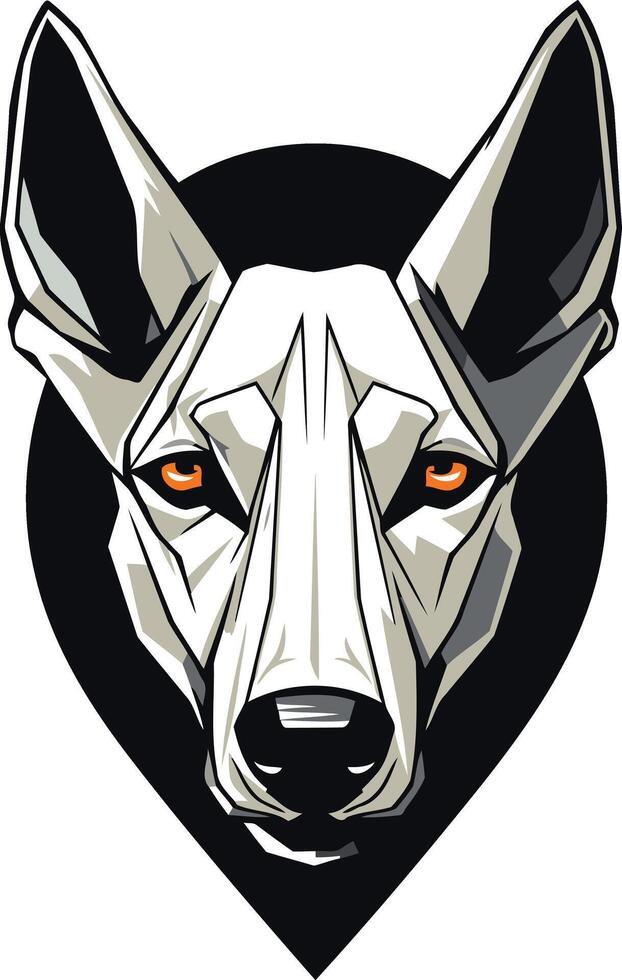 Geometric, minimalist dog head logo design vector