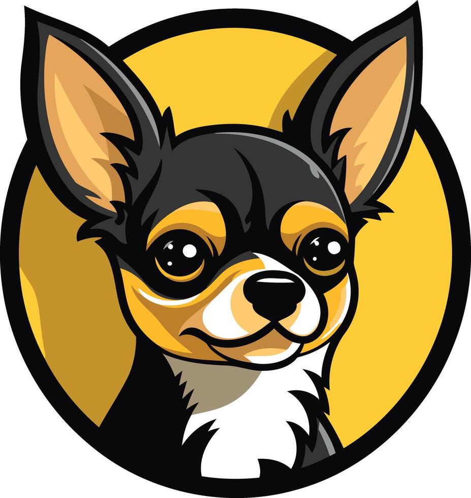 Adorable cartoon chihuahua with big brown eyes and a cute smile, perfect for pet related businesses, websites, or social media vector