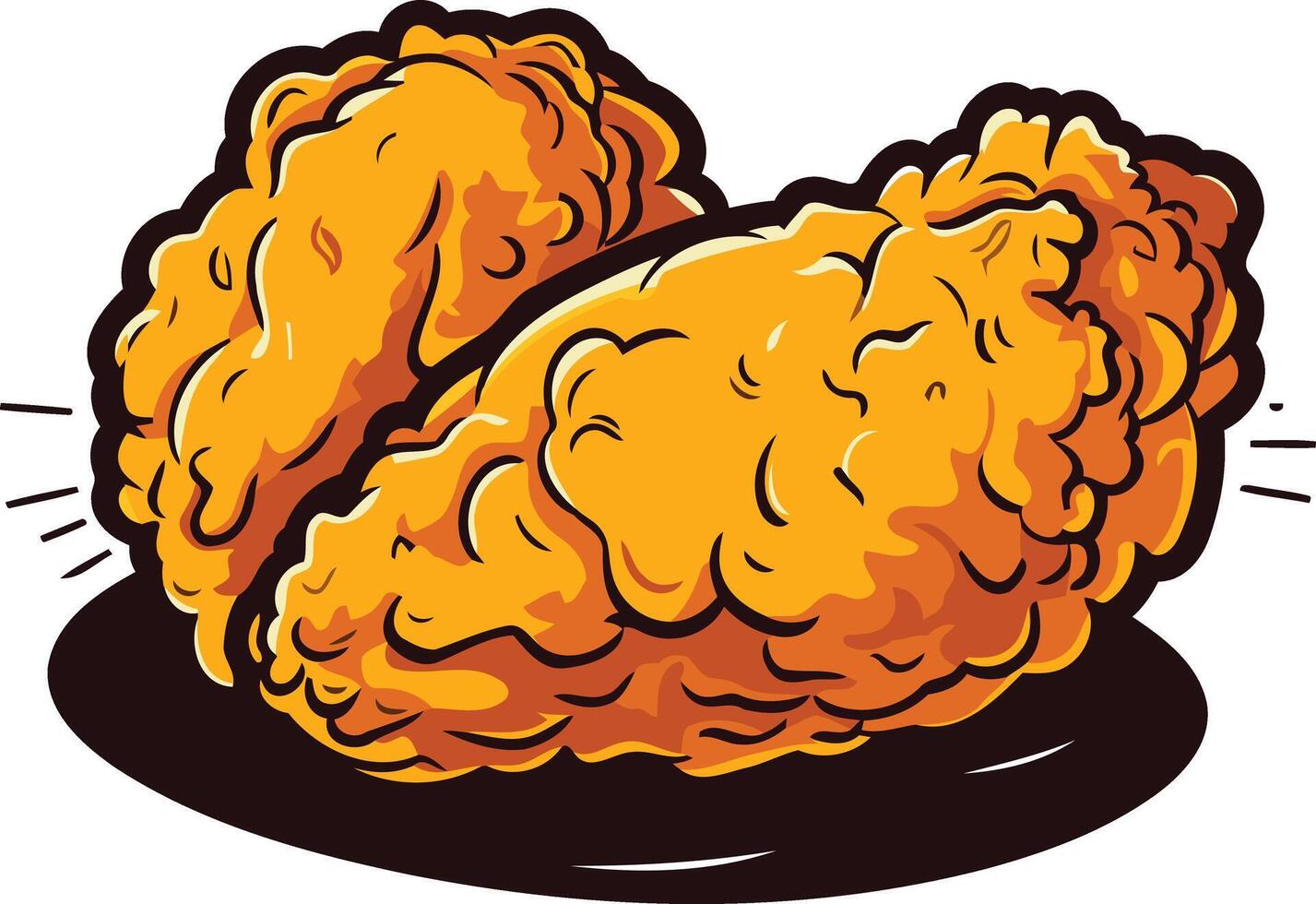 Delicious fried chicken illustration, perfect for food blogs, restaurant menus, and social media posts vector