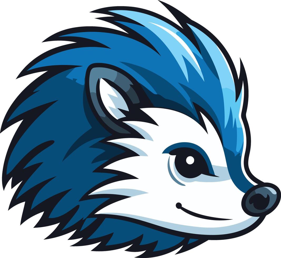 Cute blue hedgehog mascot with a friendly smile vector
