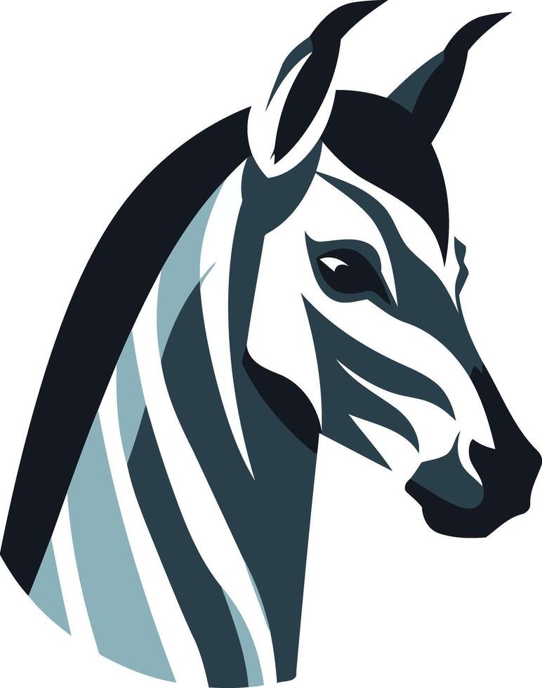 Striking black and white zebra head logo design, perfect for branding a business or team vector