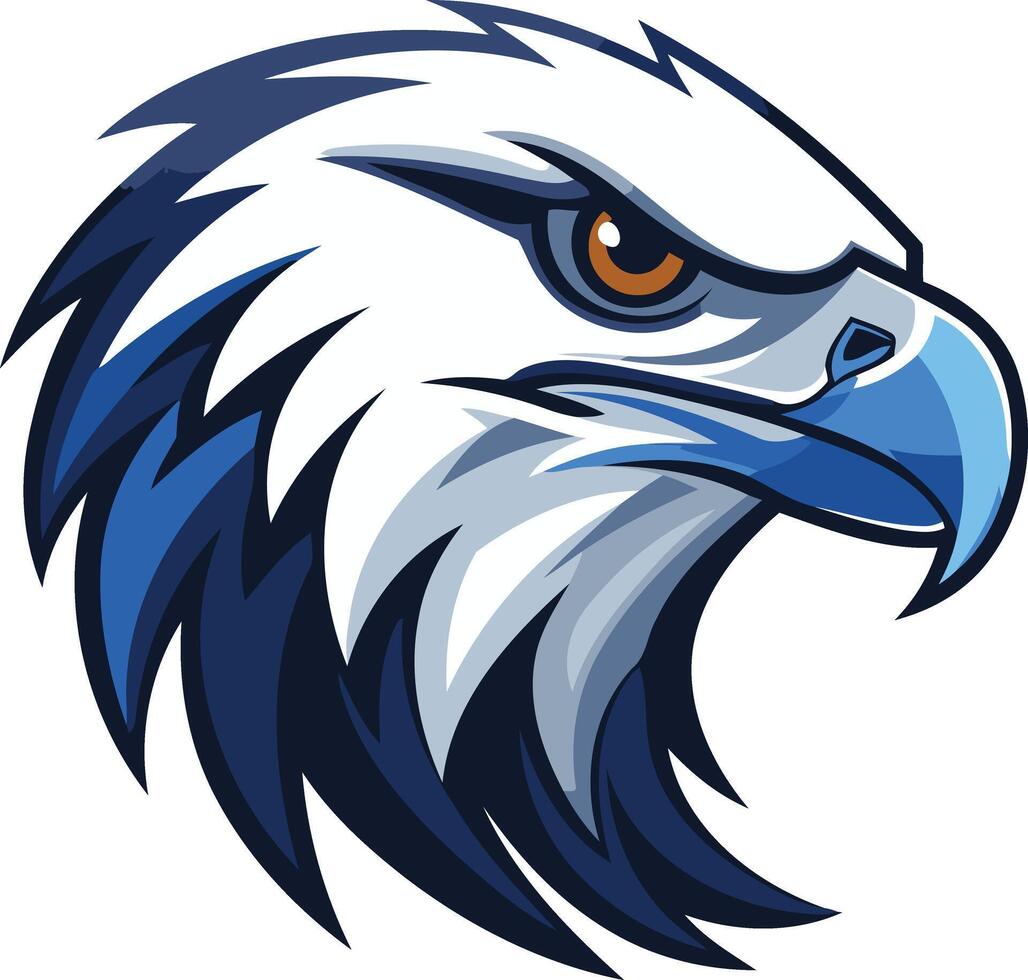 A fierce and powerful eagle head, rendered in a bold, stylized design vector