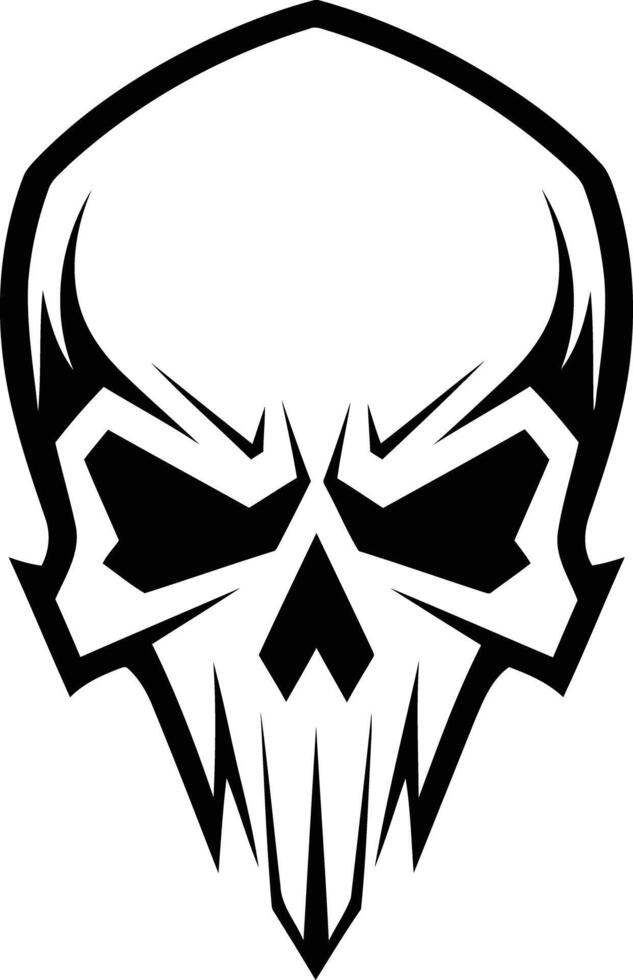 A bold, black and white skull graphic vector