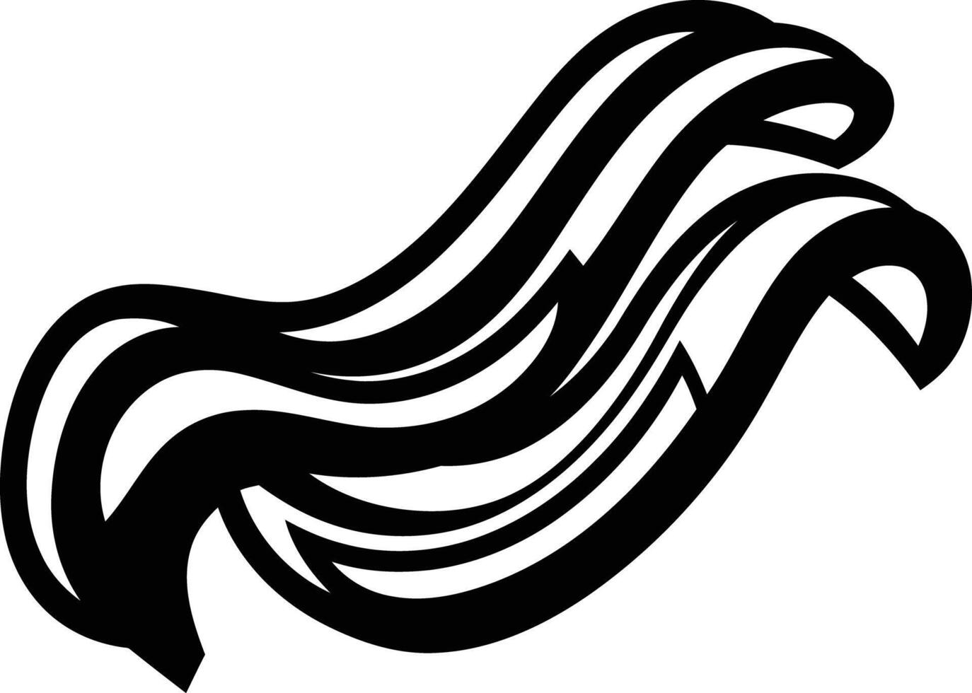 Abstract black and white element graphic of a wavy line, perfect for modern logo designs or branding vector
