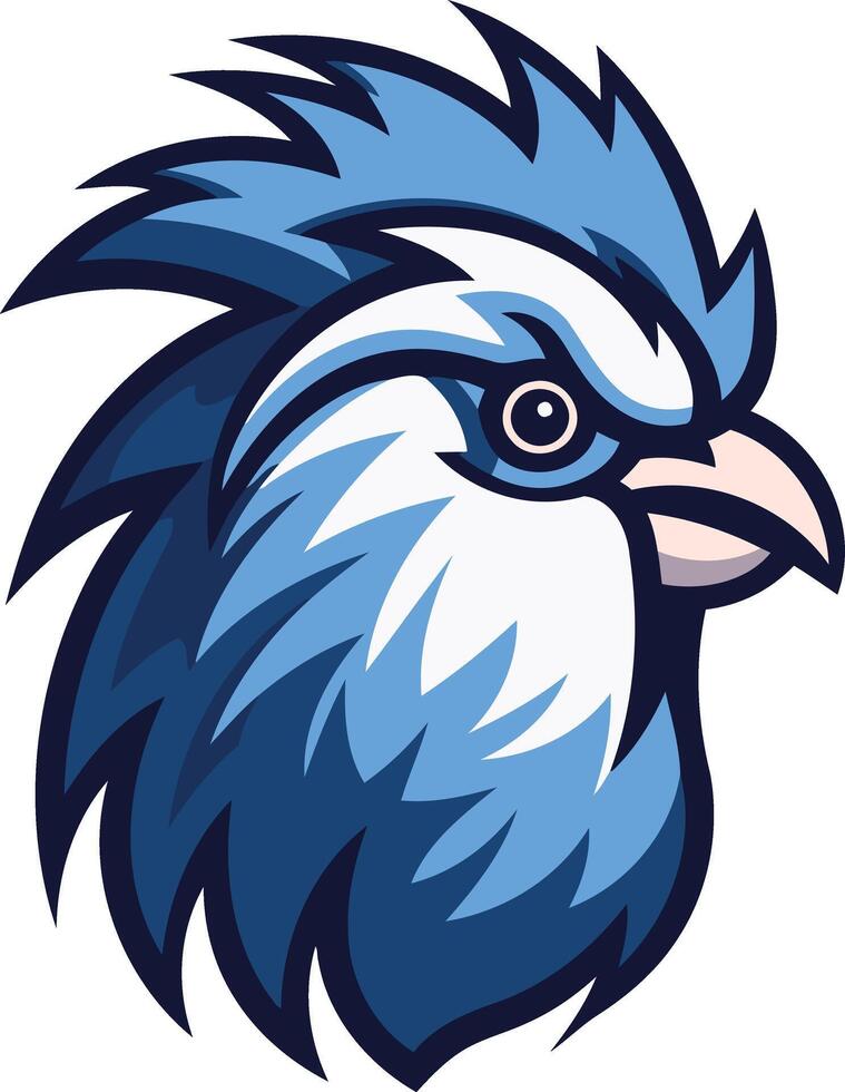 A bold and fierce blue bird logo design, perfect for a sports team, gaming community, or brand looking for a powerful symbol vector