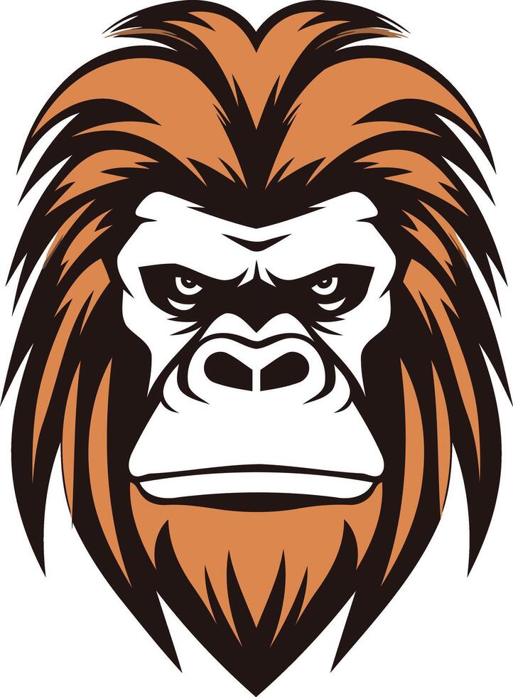A fierce and powerful gorilla head logo with a determined expression vector