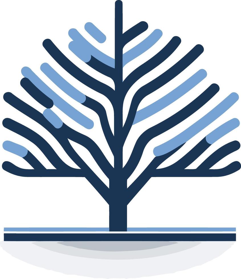 A simple, stylized tree icon with blue branches, ideal for environmental, nature, and growth themes vector