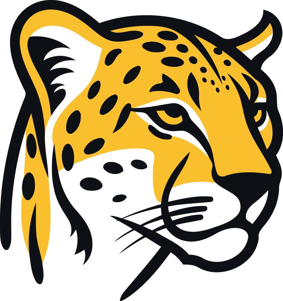 A bold and stylized illustration of a cheetah's head, perfect for adding a touch of wildness to your designs vector
