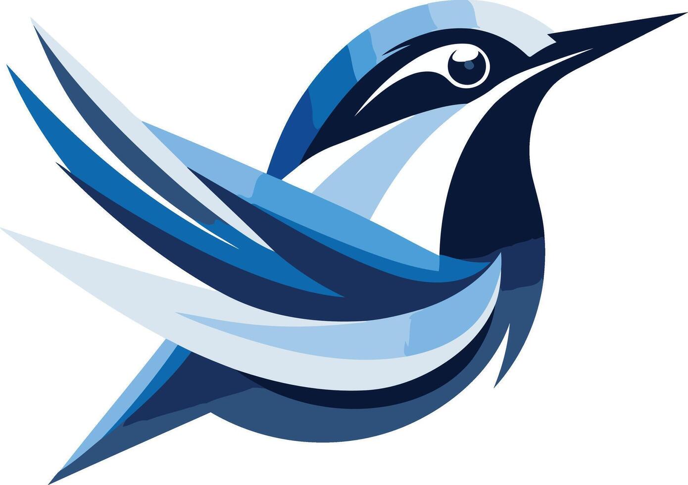 Abstract blue bird logo design, perfect for nature inspired brands, tech companies, or any business seeking a modern and unique look vector