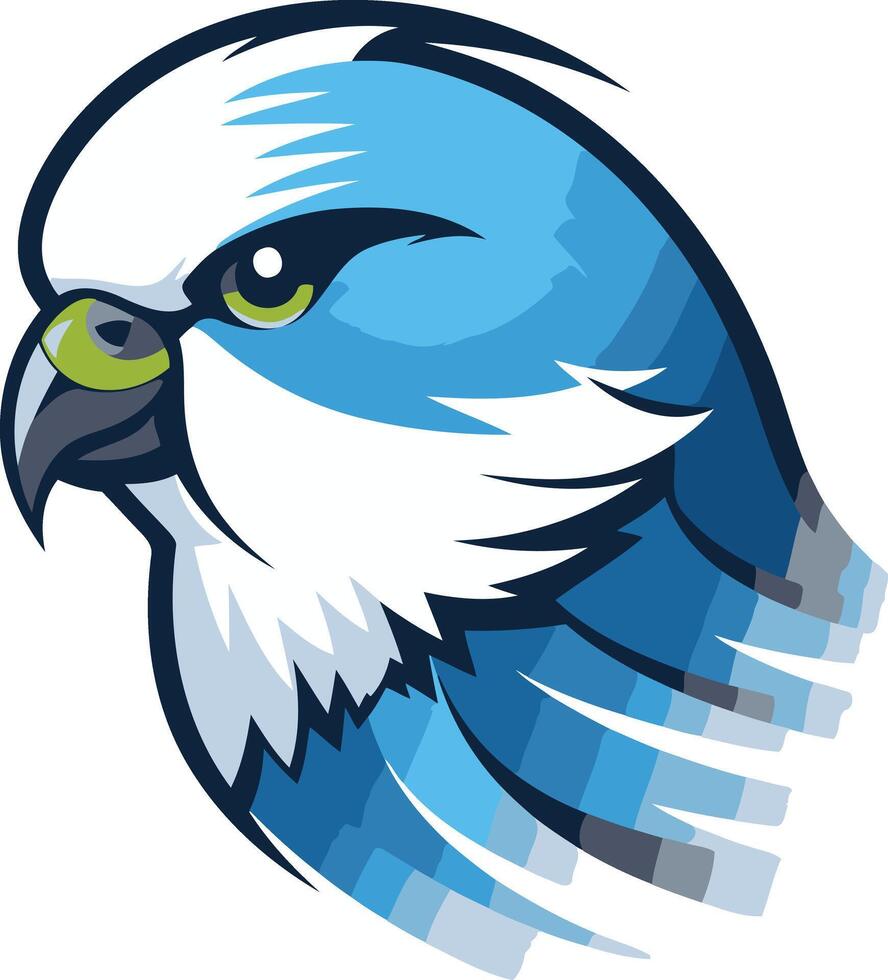 A bold and dynamic blue falcon logo, perfect for sports teams, gaming communities, or businesses seeking a powerful image vector