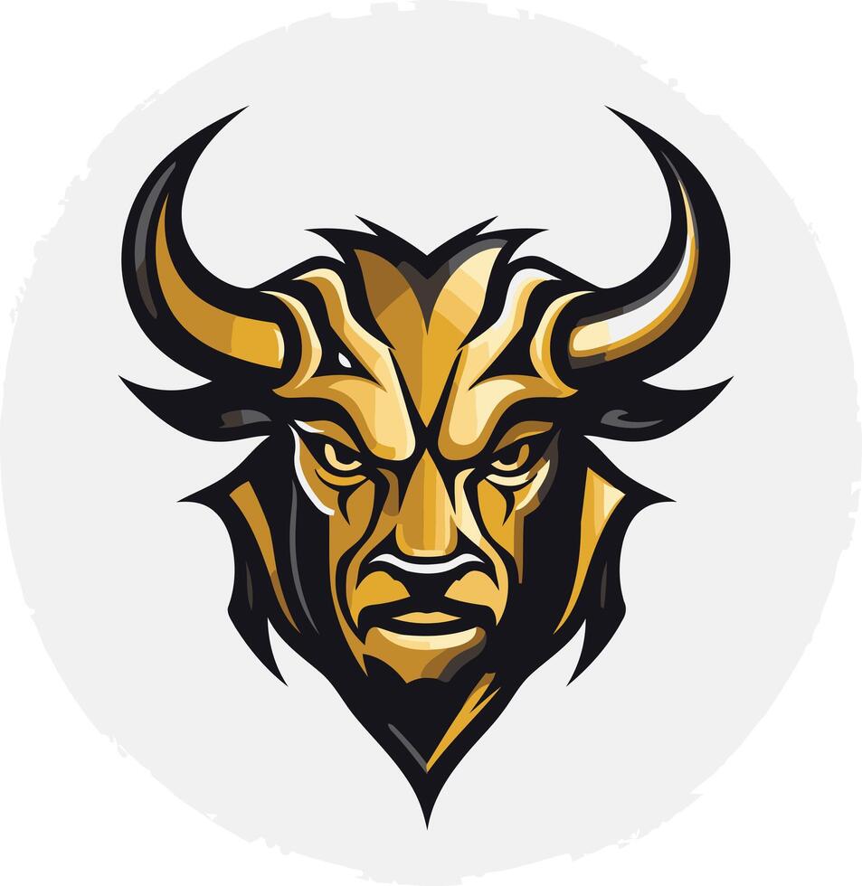 Aggressive bull head logo design, perfect for branding, esports, sports teams, and more vector