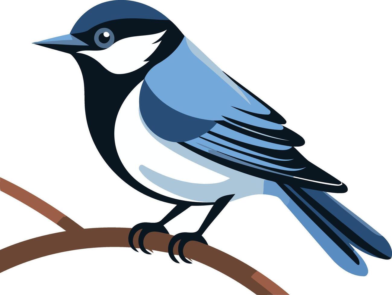 A cheerful bluebird perched on a branch vector