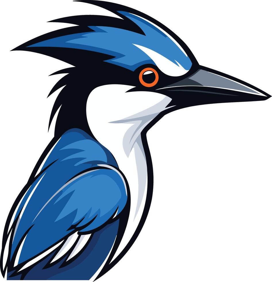 A bold and colorful illustration of a blue jay, perfect for mascots, logos, and branding vector